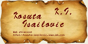 Košuta Isailović vizit kartica
